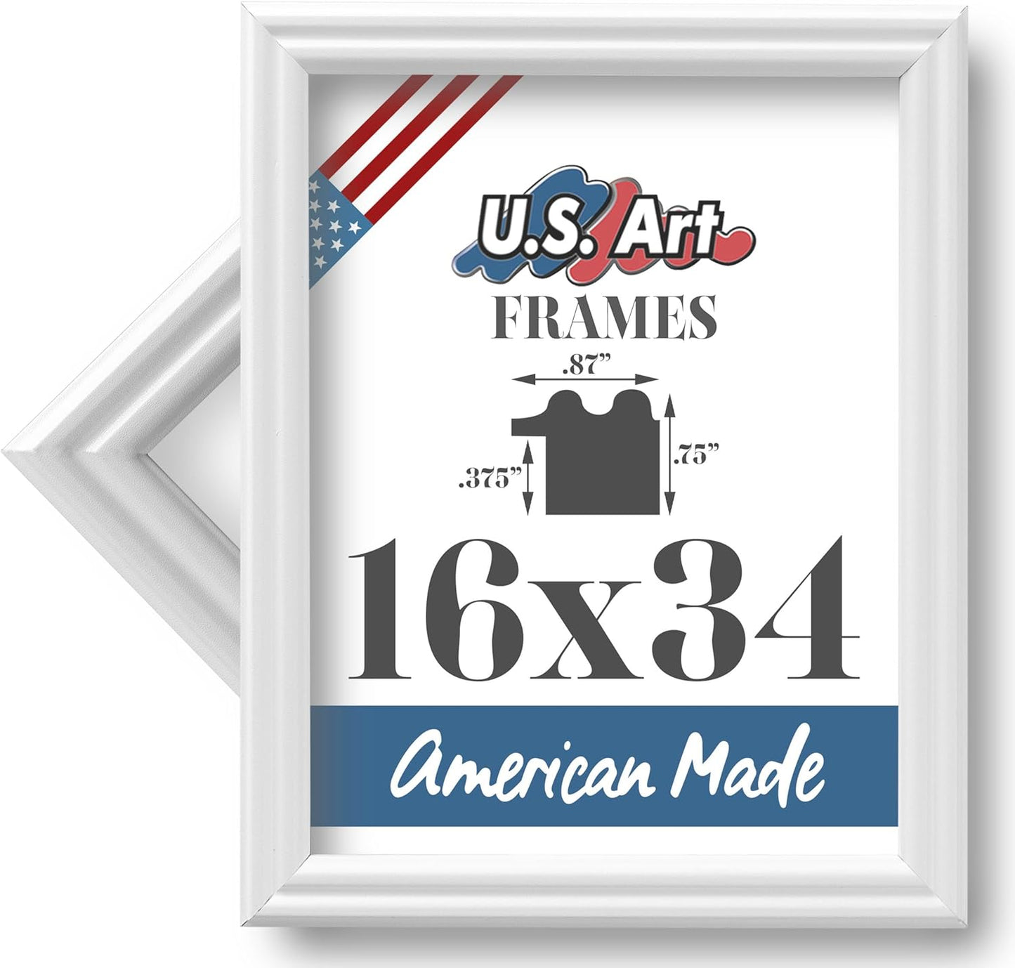 Traditional Style White Thin .75 Inch Wide, Solid Wood, Wall Decor Picture Poster Photo Frame