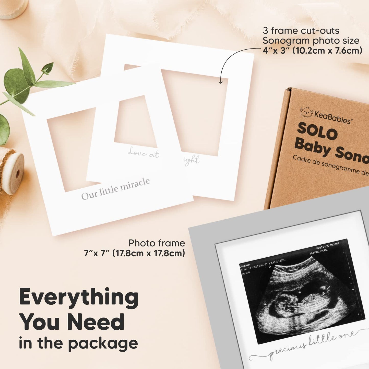 Baby Sonogram Picture Frame - Modern Ultrasound Frame for Mom to Be - Pregnancy Announcement Sonogram Photo Frames