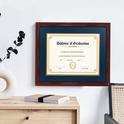 11x14 Diploma Frame 15x18 Certificate without Mat, Solid Wood & UV Protection Acrylic, Cherry Finish