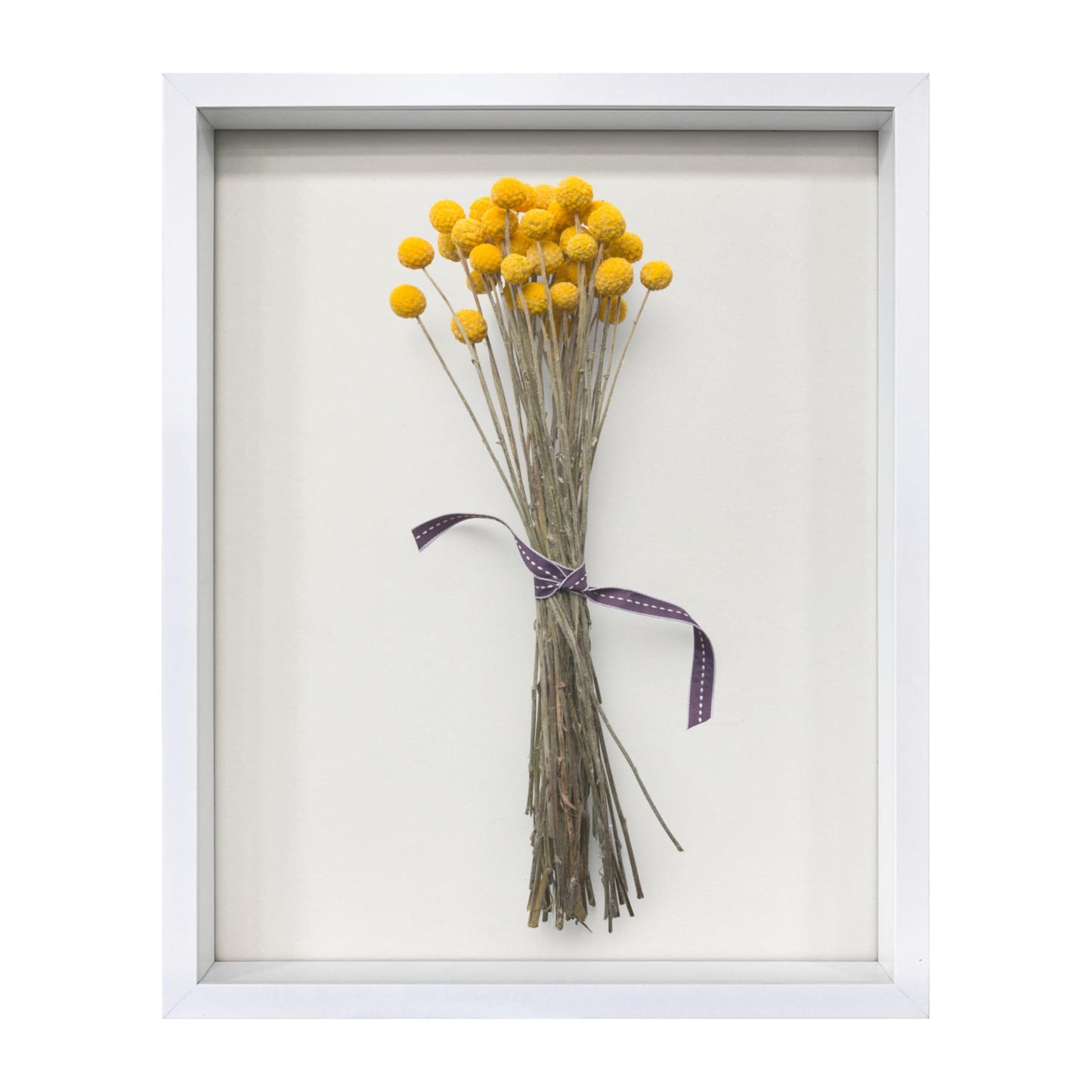 Wooden Shadow Box Frame – Display Case with Soft Felt Back, Memory Box with Tempered Glass, Elegant White Ball Push Pins