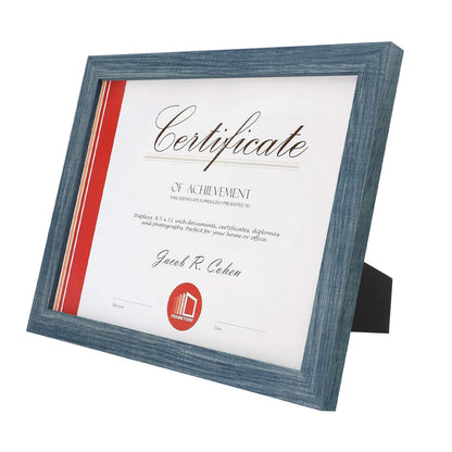 8.5 x 11 Picture Frame with Back Hangers for Wall Display, Easel Stand for Tabletop, for Certificates, Wide Molding