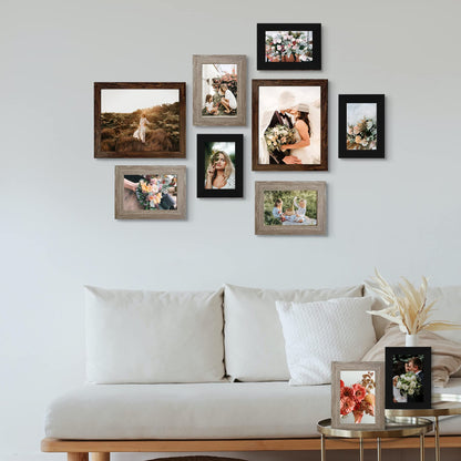 Picture Frame Set 10-Pack, Gallery Wall Frame Collage with 8x10 5x7 4x6 Frames in 3 Different Finishes