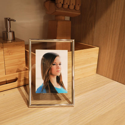 Gold Floating Frame Tabletop Shelf Photo Frames