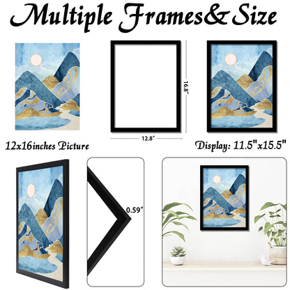 Picture Frame for Photo Poster Canvas Certificate Document Display Horizontally or Vertically High Transparent Wall Gallery