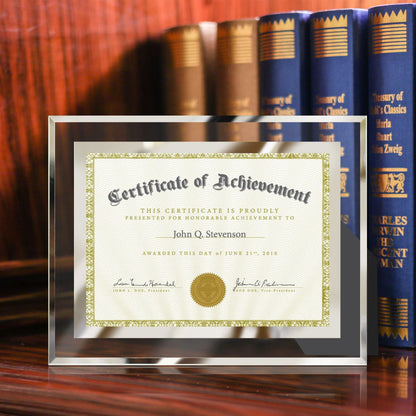 8.5x11 Picture Frame Glass Certificate Document Frame for Tabletop Display