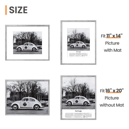 Picture Frame Set of 5, Display Pictures with Mat Without Mat, Wall Gallery Photo Frames