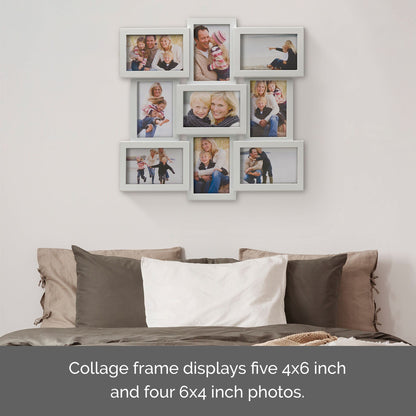 12 Opening Collage Frame, Displays 4x6 and 6x4 Inch Photos