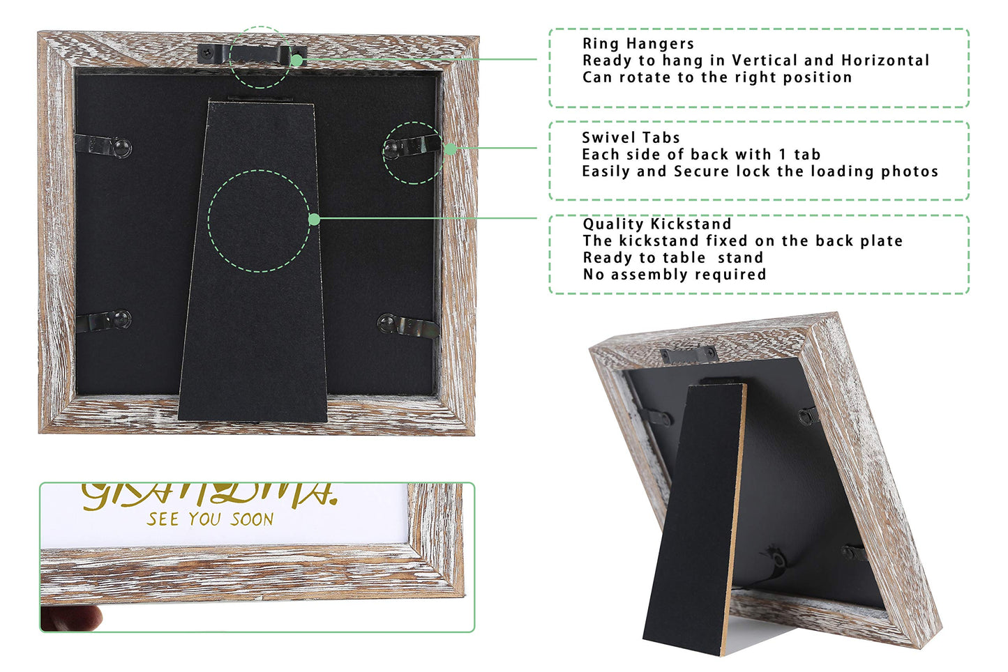 Baby Sonogram Photo Frame - 1st Ultrasound Picture Frame - 7x7 displays 4x3