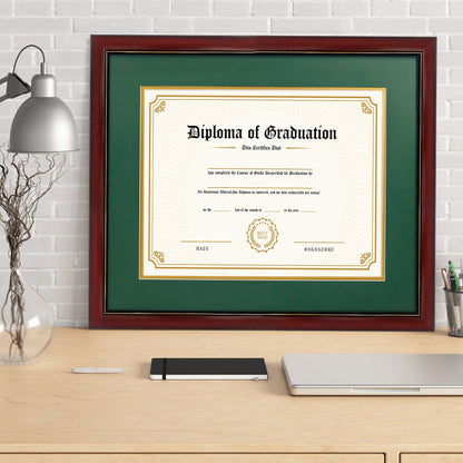 11x14 Diploma Frame 15x18 Certificate without Mat, Solid Wood & UV Protection Acrylic, Cherry Finish