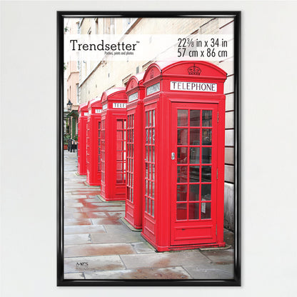 Trendsetter Poster Frame Black High-Gloss, Vertical & Horizontal Wall Hanging Large Picture Frame for Photos, Posters & Art Prints