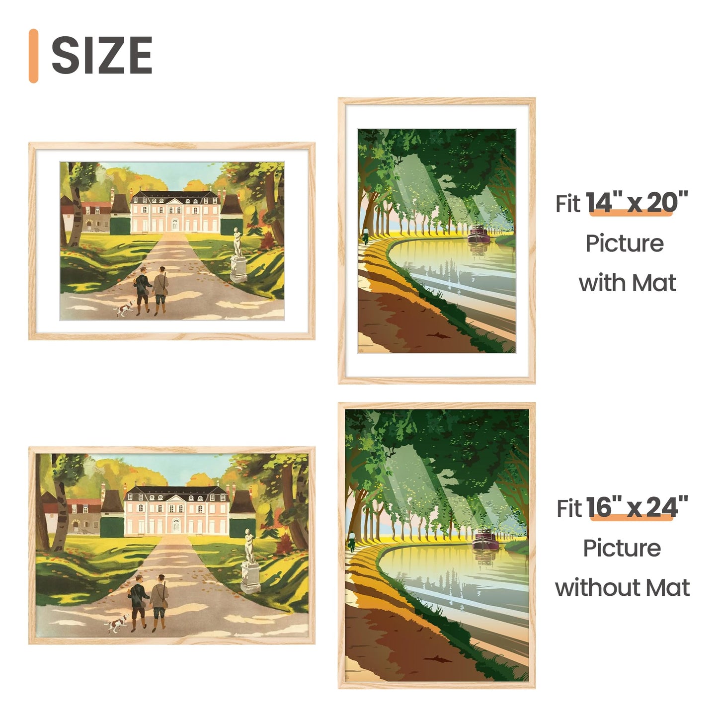 Picture Frame Set of 5, Display Pictures with Mat Without Mat, Wall Gallery Photo Frames