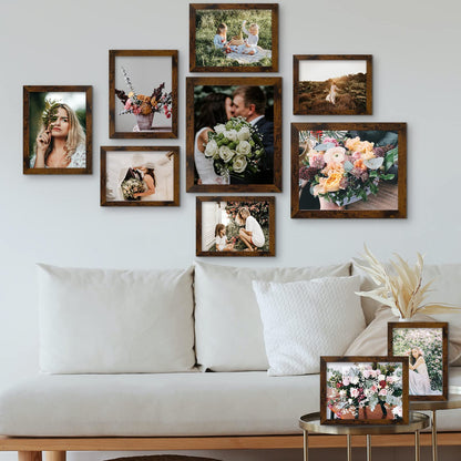 Picture Frame Set 10-Pack, Gallery Wall Frame Collage with 8x10 5x7 4x6 Frames in 3 Different Finishes