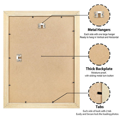 All Sizes Picture Frame, With or Without Mat, Stable and Sturdy Frame and Polished Plexiglass, Horizontal and Vertical Hanging