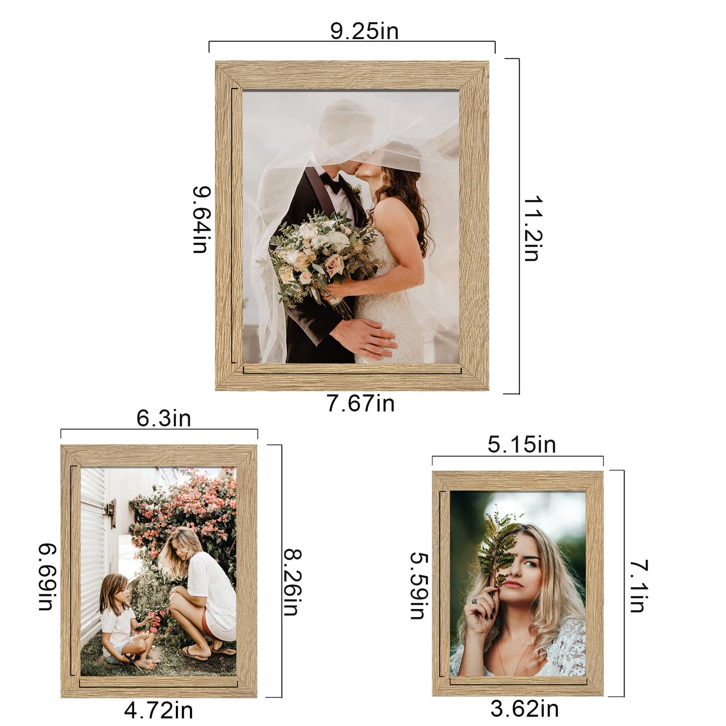 Picture Frame Set 10-Pack, Gallery Wall Frame Collage with 8x10 5x7 4x6 Frames in 3 Different Finishes