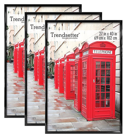 Trendsetter Poster Frame Black High-Gloss, Vertical & Horizontal Wall Hanging Large Picture Frame for Photos, Posters & Art Prints