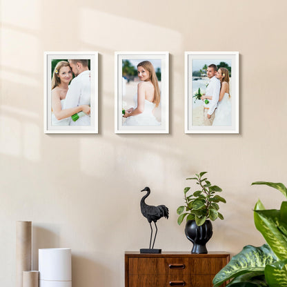 Picture Frame Set of 5, Display Pictures with Mat Without Mat, Wall Gallery Photo Frames