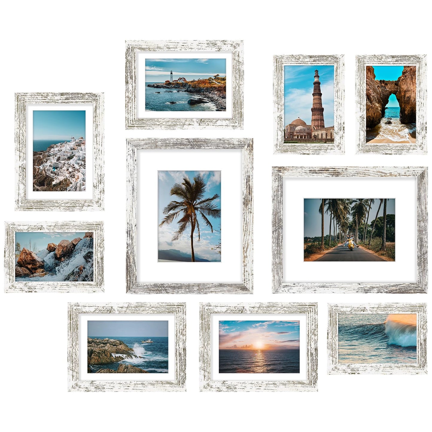 10 Pack Picture Frames Collage Wall Decor, Gallery Frame Set for Wall or Tabletop Display, Two 8x10, Four 5x7, and Four 4x6 Photo Frames