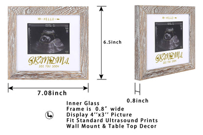 Baby Sonogram Photo Frame - 1st Ultrasound Picture Frame - 7x7 displays 4x3