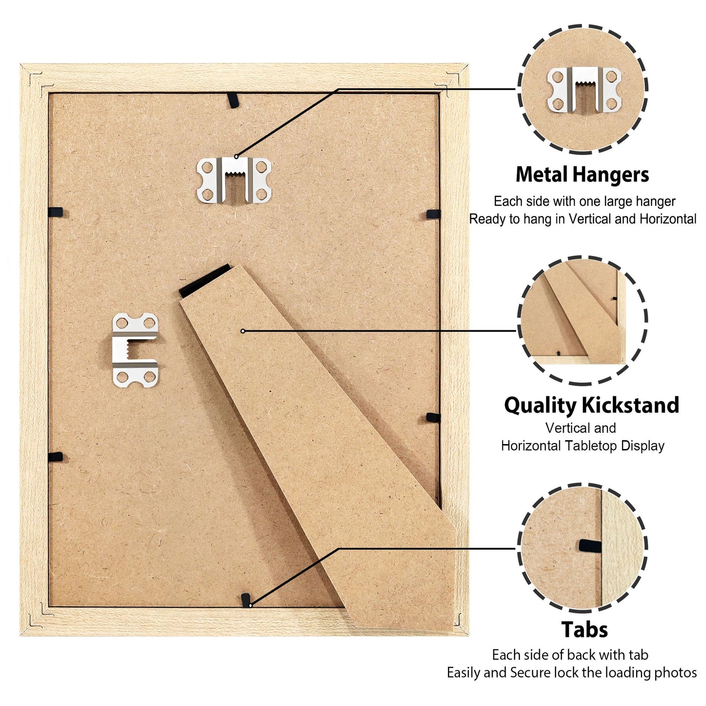 All Sizes Picture Frame, With or Without Mat, Stable and Sturdy Frame and Polished Plexiglass, Horizontal and Vertical Hanging