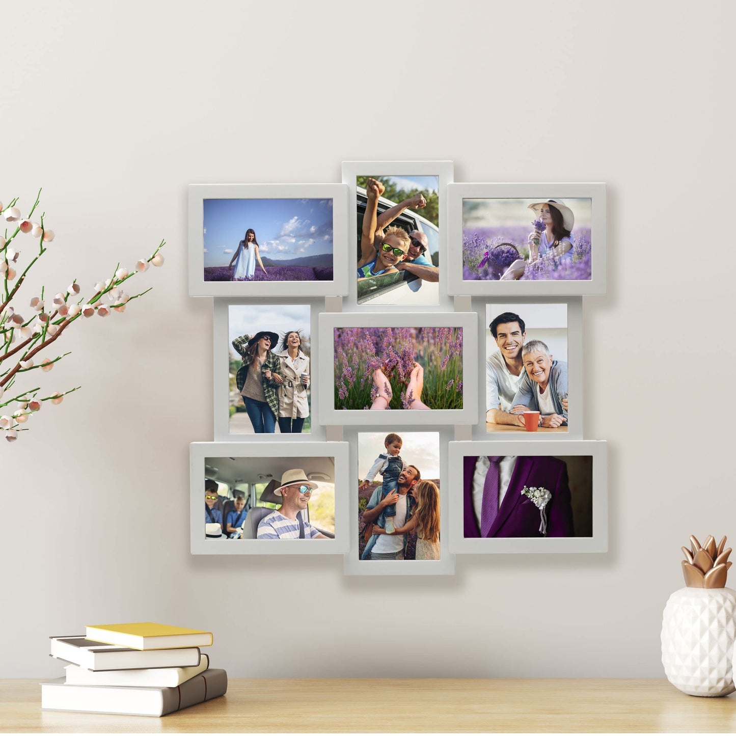 12 Opening Collage Frame, Displays 4x6 and 6x4 Inch Photos