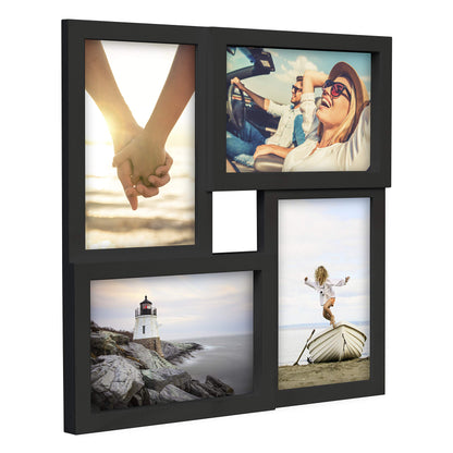 4-Opening Matted Collage Frame, Displays Four 4x6 Pictures