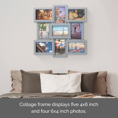 12 Opening Collage Frame, Displays 4x6 and 6x4 Inch Photos