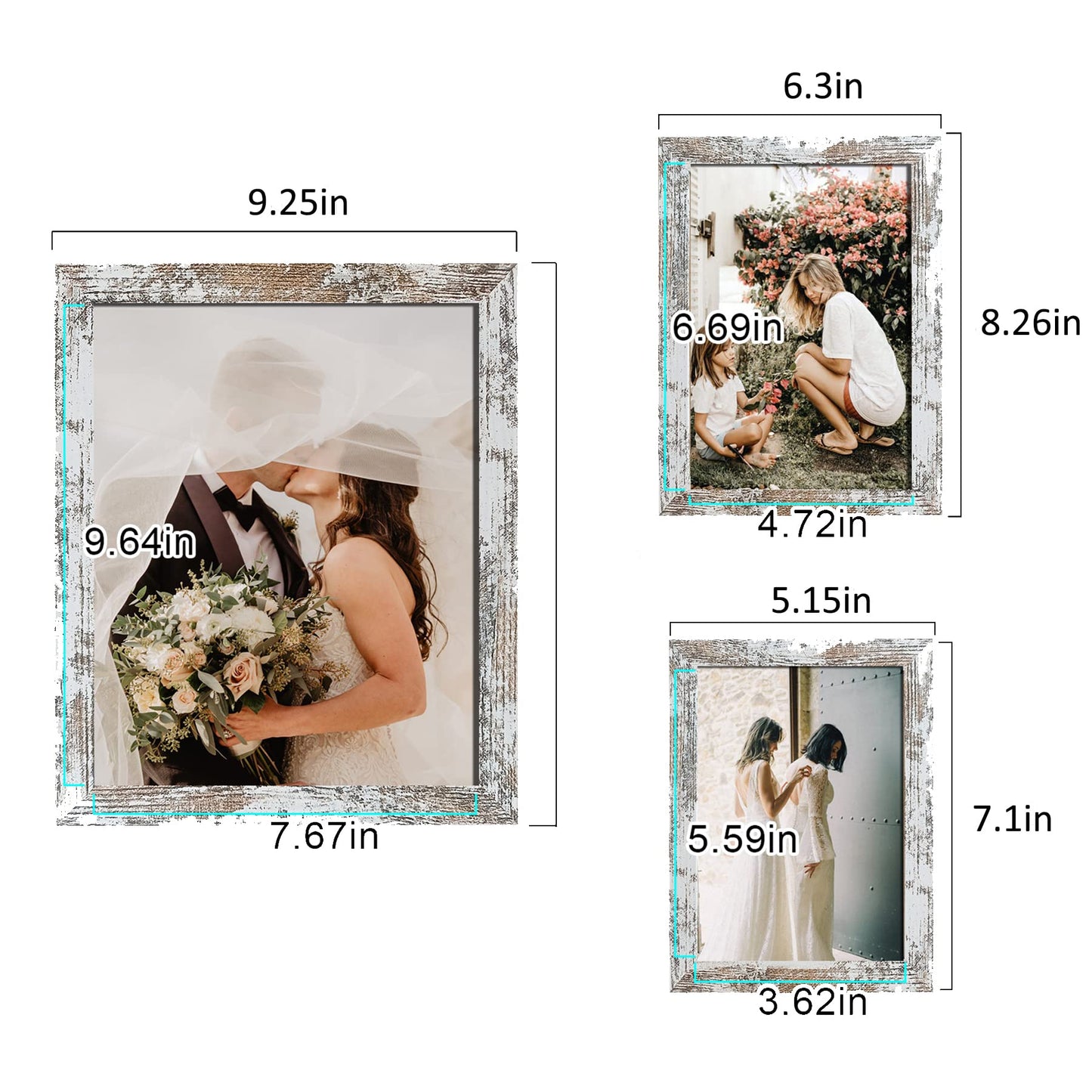 Picture Frame Set 10-Pack, Gallery Wall Frame Collage with 8x10 5x7 4x6 Frames in 3 Different Finishes