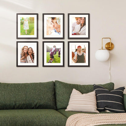 Picture Frame Set of 5, Display Pictures with Mat Without Mat, Wall Gallery Photo Frames