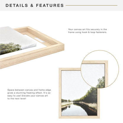 Floating Canvas Frame, Art Frames for Canvas Paintings with Adhesive Fasteners and Hanging Hardware