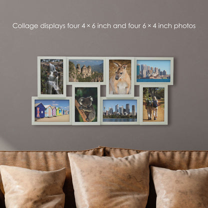 12 Opening Collage Frame, Displays 4x6 and 6x4 Inch Photos