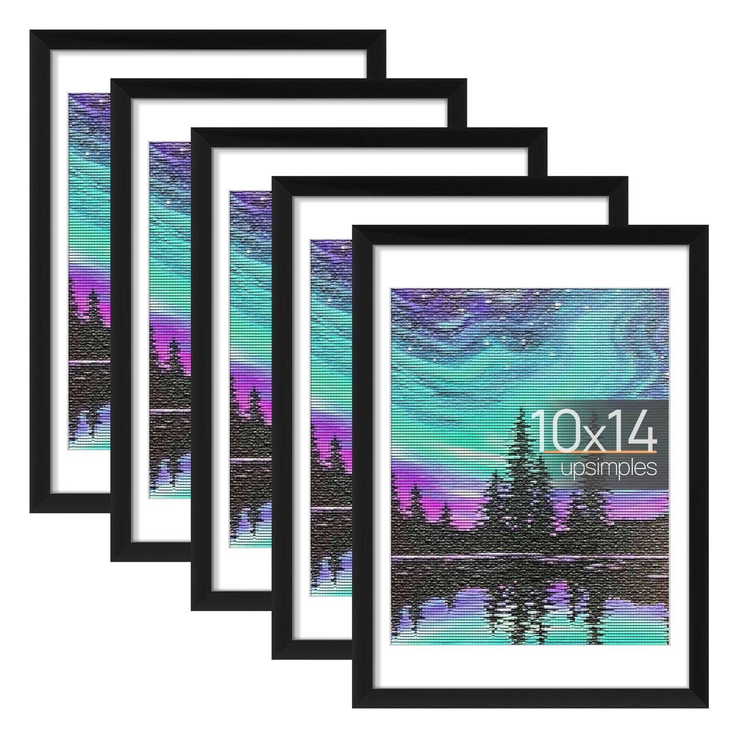 Picture Frame Set of 5, Display Pictures with Mat Without Mat, Wall Gallery Photo Frames