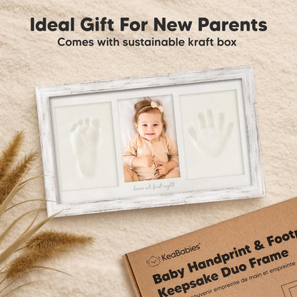 Baby Hand and Footprint Kit - Newborn Keepsake Frame, Personalized Baby Gifts, Nursery Decor