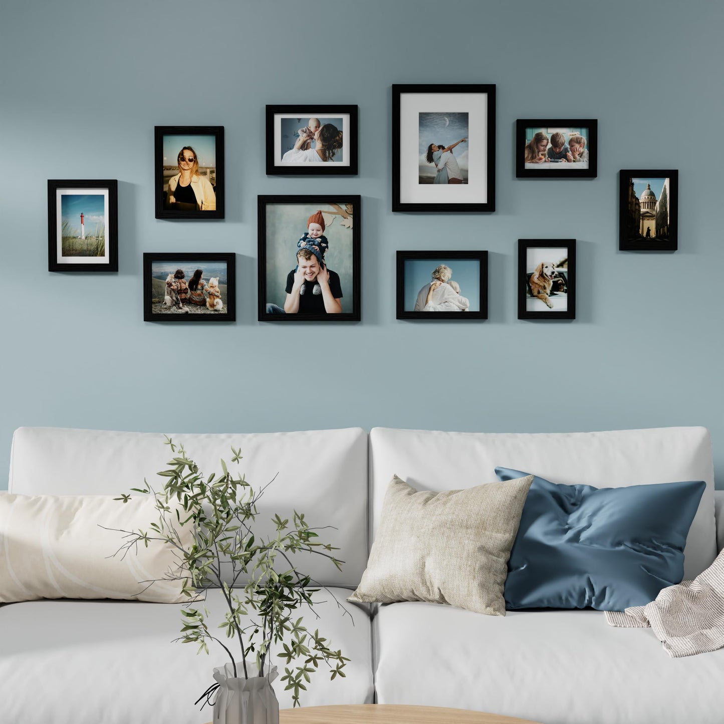 10 Pack Picture Frames Collage Wall Decor, Gallery Frame Set for Wall or Tabletop Display, Two 8x10, Four 5x7, and Four 4x6 Photo Frames