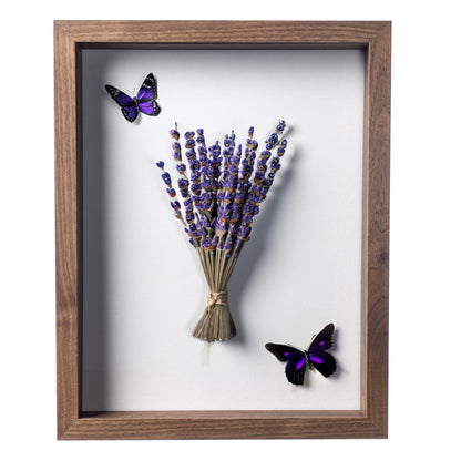 Wooden Shadow Box Frame – Display Case with Soft Felt Back, Memory Box with Tempered Glass, Elegant White Ball Push Pins