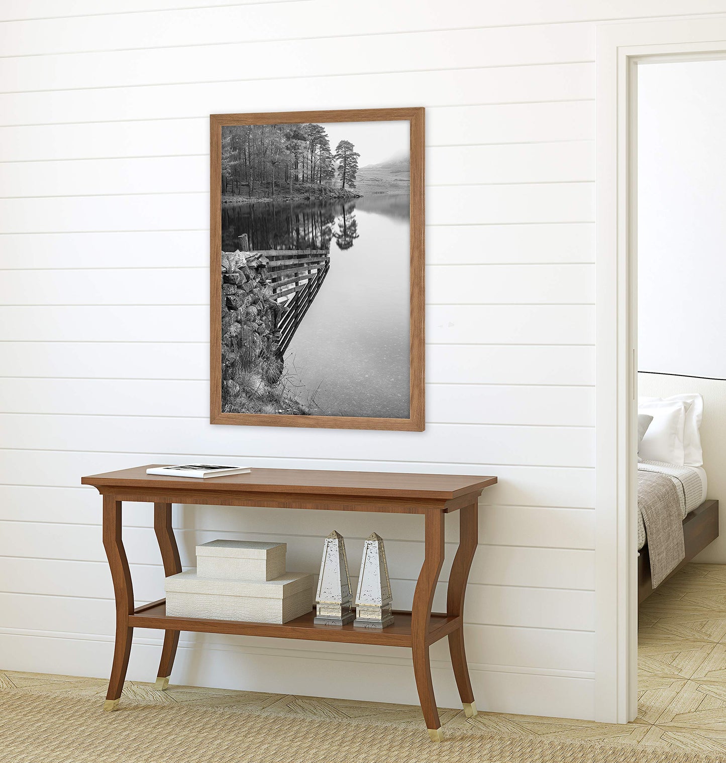 Museum Poster Frame Medium Oak, Vertical & Horizontal Wall Hanging Large Picture Frame for Photos, Posters & Art Prints