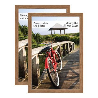 Museum Poster Frame Medium Oak, Vertical & Horizontal Wall Hanging Large Picture Frame for Photos, Posters & Art Prints