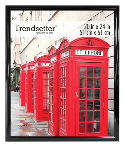 Trendsetter Poster Frame Black High-Gloss, Vertical & Horizontal Wall Hanging Large Picture Frame for Photos, Posters & Art Prints