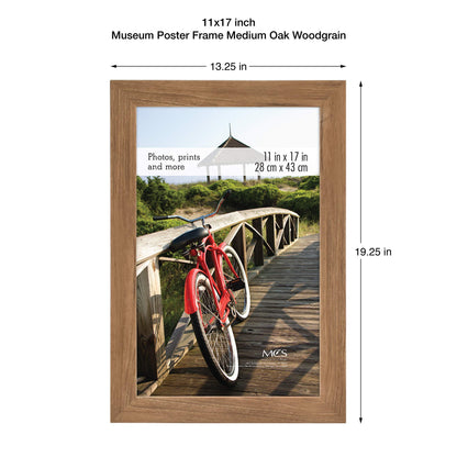 Museum Poster Frame Medium Oak, Vertical & Horizontal Wall Hanging Large Picture Frame for Photos, Posters & Art Prints