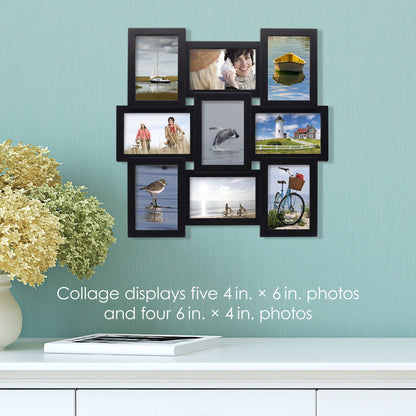 12 Opening Collage Frame, Displays 4x6 and 6x4 Inch Photos