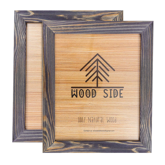 8.5 x 11 Wooden Rustic Picture Frames - Set of 2 - for Diploma Documents and Certificates - Wall Mounting and Tabletop - Wood Grain Finish