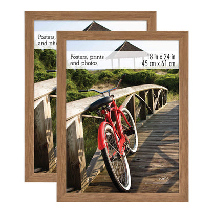 Museum Poster Frame Medium Oak, Vertical & Horizontal Wall Hanging Large Picture Frame for Photos, Posters & Art Prints