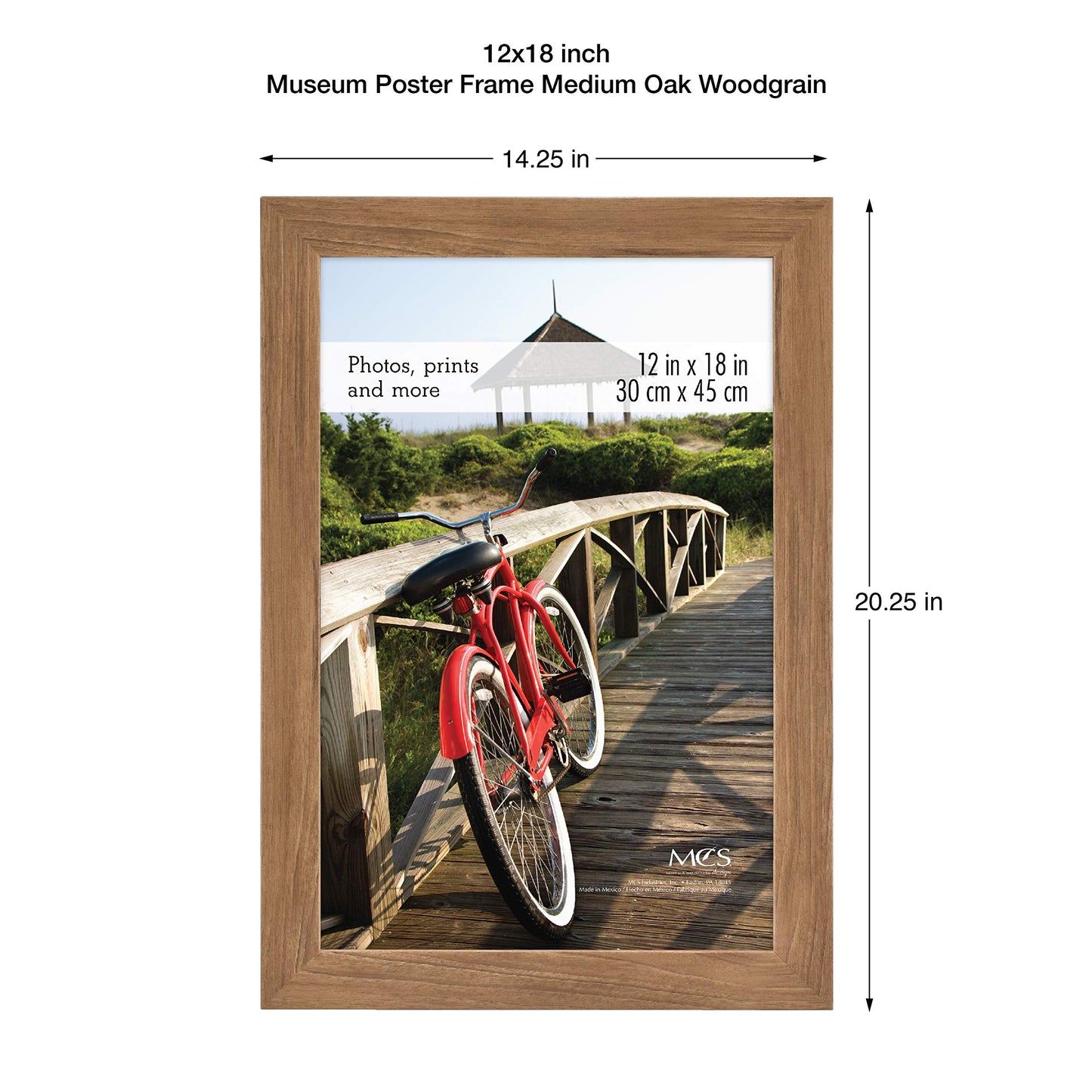 Museum Poster Frame Medium Oak, Vertical & Horizontal Wall Hanging Large Picture Frame for Photos, Posters & Art Prints