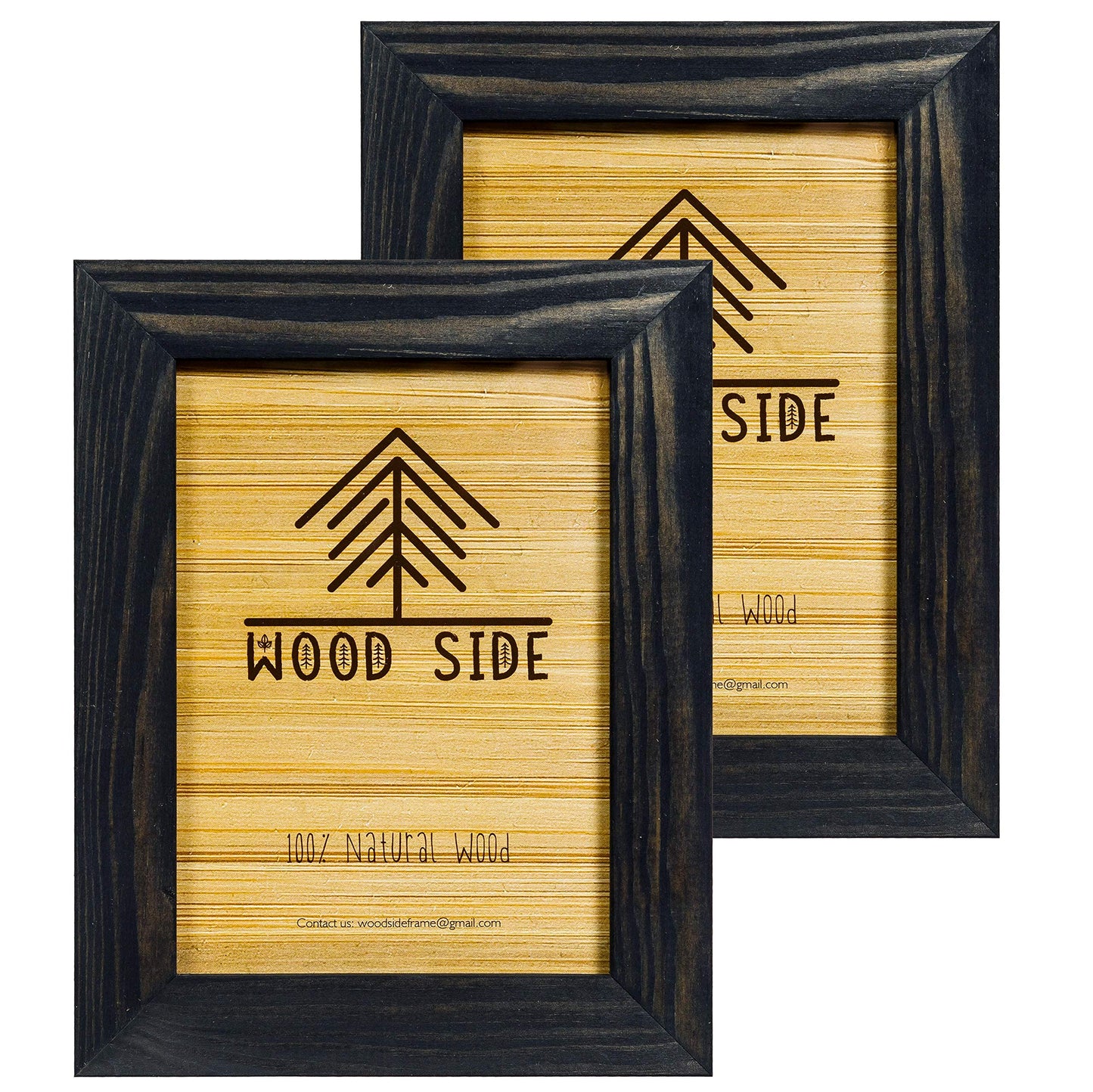 8.5 x 11 Wooden Rustic Picture Frames - Set of 2 - for Diploma Documents and Certificates - Wall Mounting and Tabletop - Wood Grain Finish